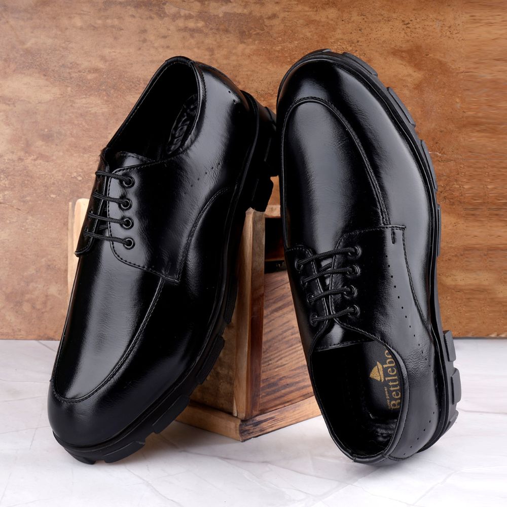 UNISEX MATTE BLACK DERBY  SHOES