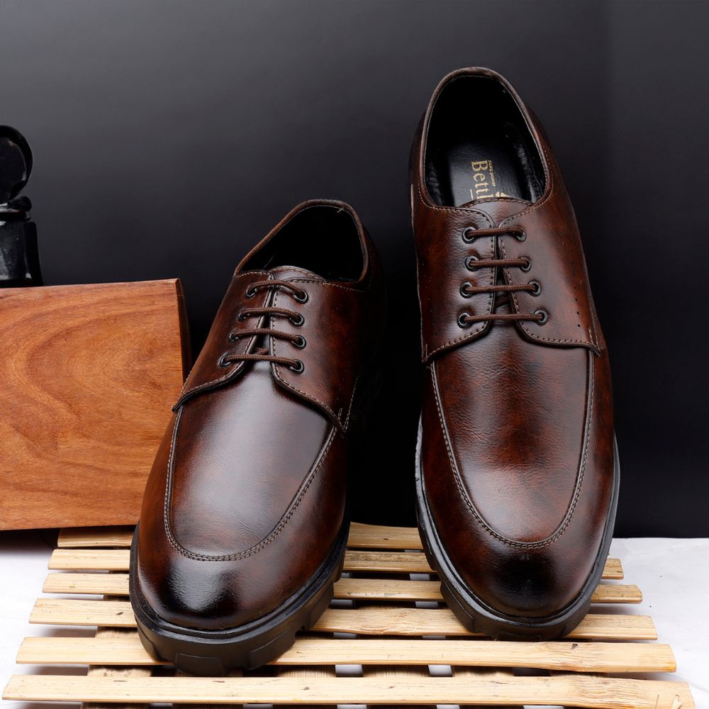 UNISEX MATTE BROWN DERBY  SHOES